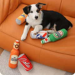 Interactive Dog Chew Toy Durable Plush Squeaker for Teeth Grinding