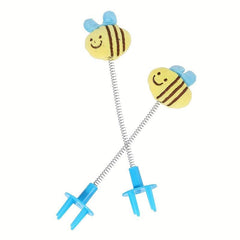 2pcs Cat Teaser Toy Cartoon Patterns & Spring for Fun Exercise