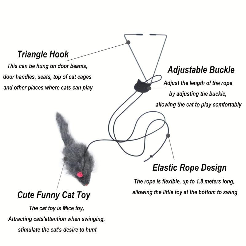 2pcs Hanging Cat Toy For Interactive Teasing