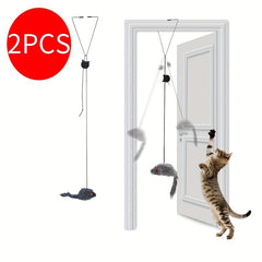 2pcs Hanging Cat Toy For Interactive Teasing