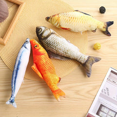 Pet Fish Cat Teaser Plush Toy Interactive Toy - Cat Dog Supply