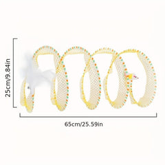Foldable Cat Tunnel with Feather Teaser Toy for Endless Fun