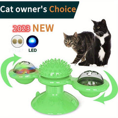 Interactive Windmill Cat Toy w/ LED Light