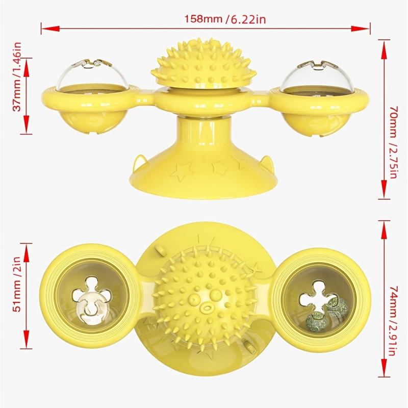 Interactive Windmill Cat Toy w/ LED Light