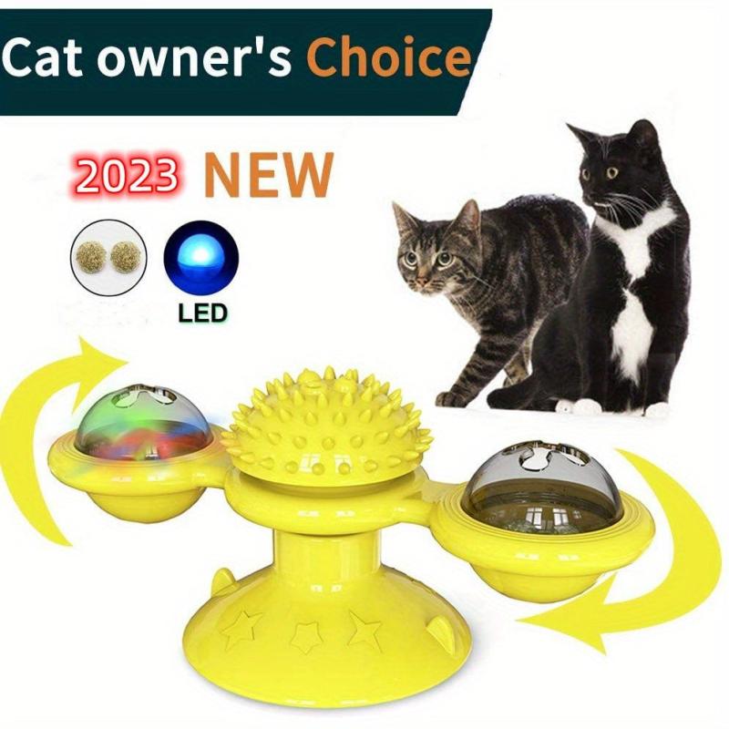 Interactive Windmill Cat Toy w/ LED Light