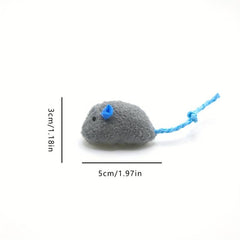 3 Pack Interactive Cat Toy Mouse Linen Kitten Feather Chew Toy