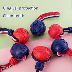 Durable Dog Chew Toys Knot Cotton Rope with TPR Balls