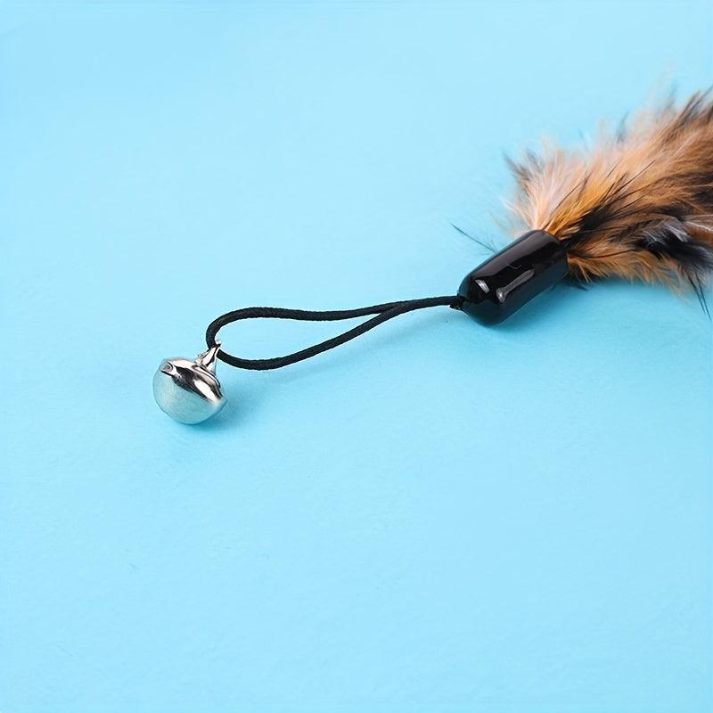 Interactive Cat Toy with Bell and Feather Strip