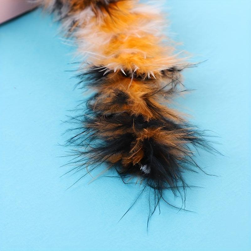 Interactive Cat Toy with Bell and Feather Strip