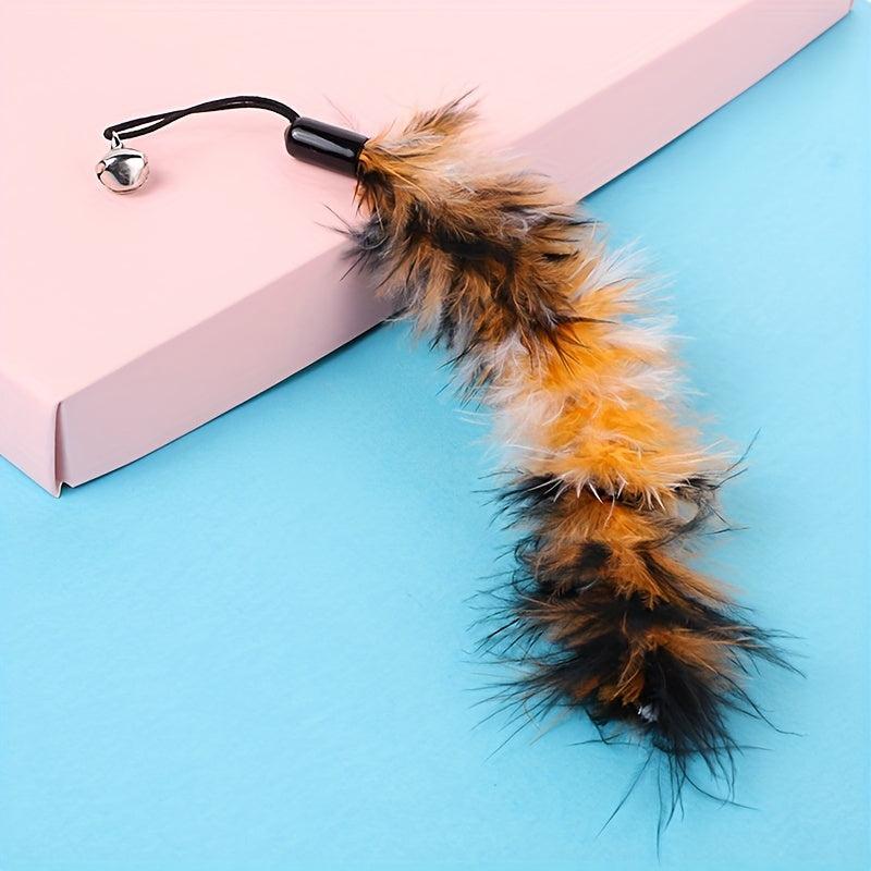 Interactive Cat Toy with Bell and Feather Strip