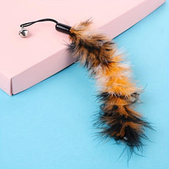 Interactive Cat Toy with Bell and Feather Strip