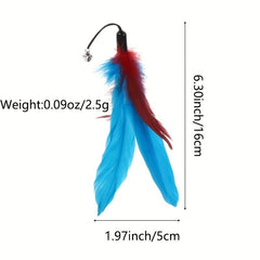 Interactive Cat Toy with Bell and Feather Strip