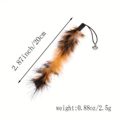 Interactive Cat Toy with Bell and Feather Strip