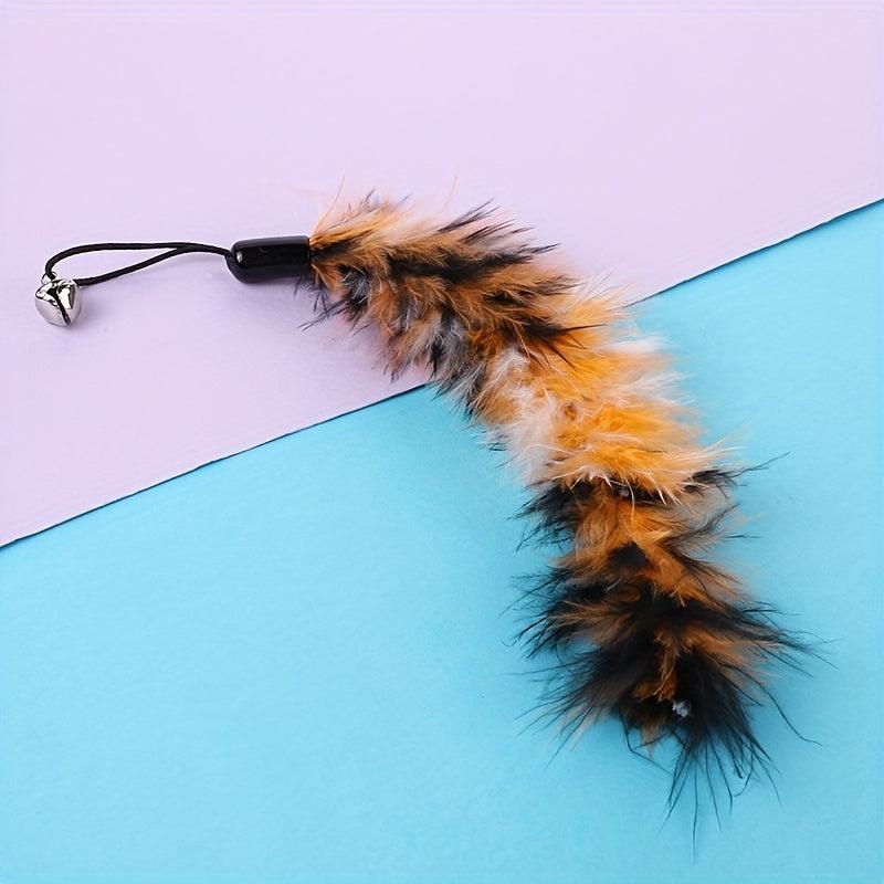 Interactive Cat Toy with Bell and Feather Strip