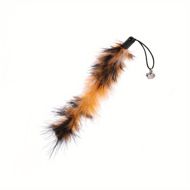 Interactive Cat Toy with Bell and Feather Strip