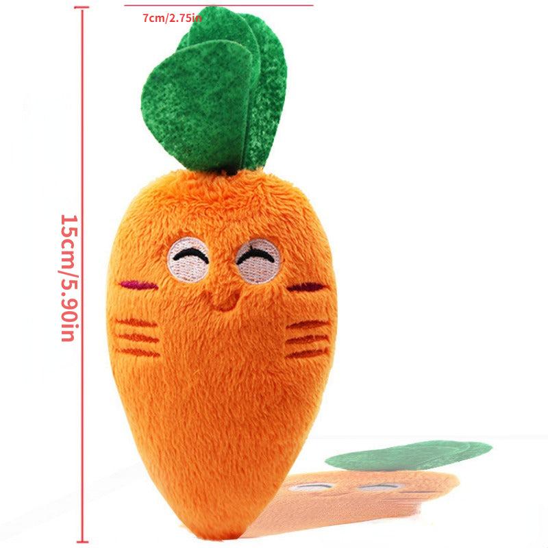 Carrot Pet Grinding Teeth Squeaky Plush Toy for Dog