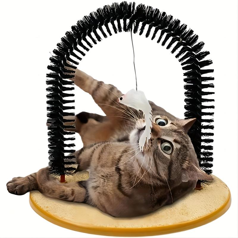 Cat Self Grooming & Massaging Toy With Hanging Mouse