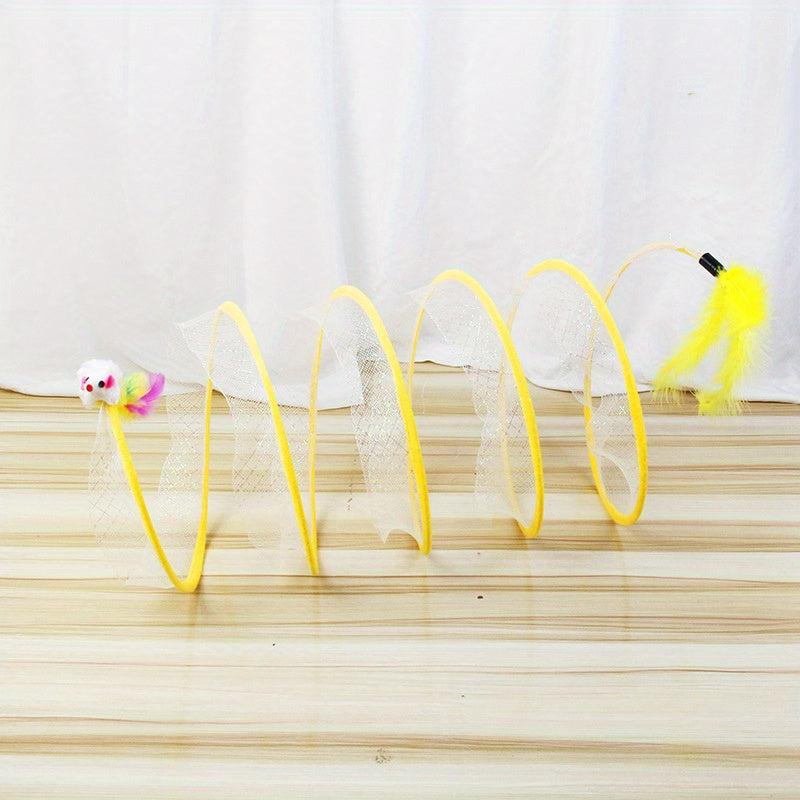 Foldable Cat Tunnel with Mouse Toy - Fun and Exercise for Your Feline