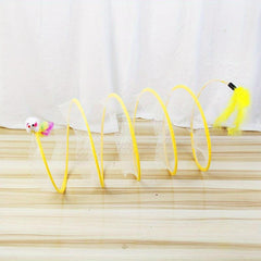 Foldable Cat Tunnel with Mouse Toy - Fun and Exercise for Your Feline