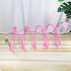 Foldable Cat Tunnel with Mouse Toy - Fun and Exercise for Your Feline