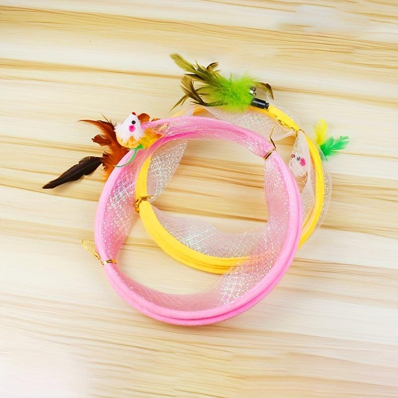 Foldable Cat Tunnel with Mouse Toy - Fun and Exercise for Your Feline