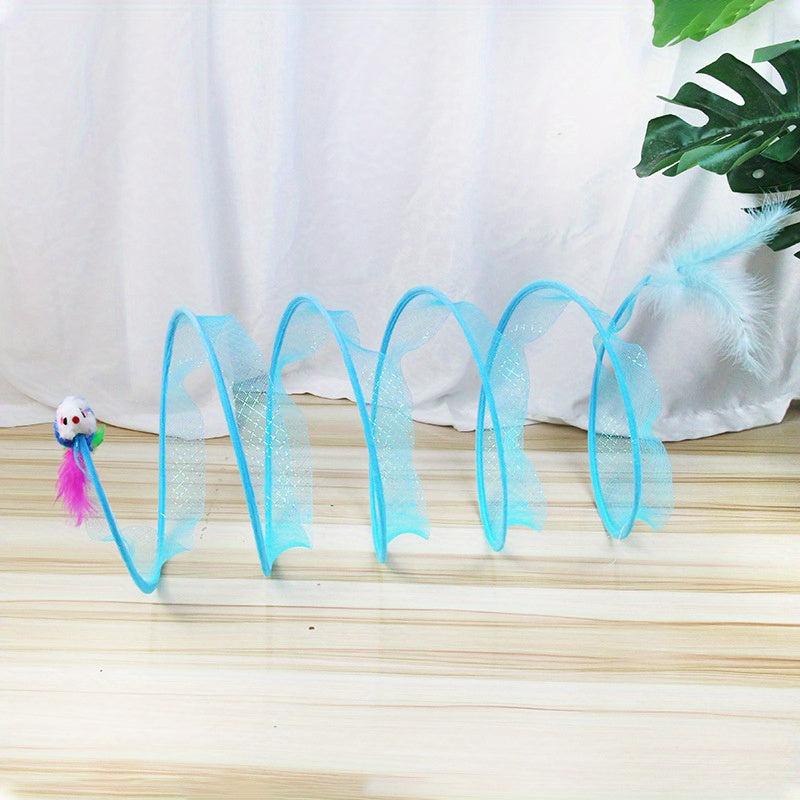 Foldable Cat Tunnel with Mouse Toy - Fun and Exercise for Your Feline