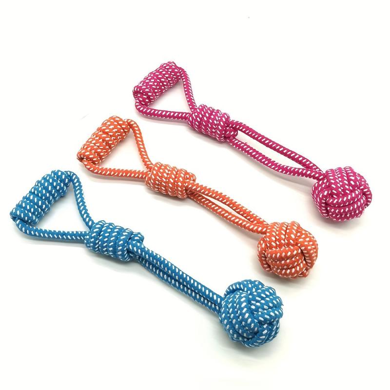 Dog Cotton Rope Toy Molar Bite Resistant Braided Rope Knot Toy