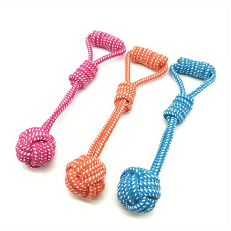 Dog Cotton Rope Toy Molar Bite Resistant Braided Rope Knot Toy