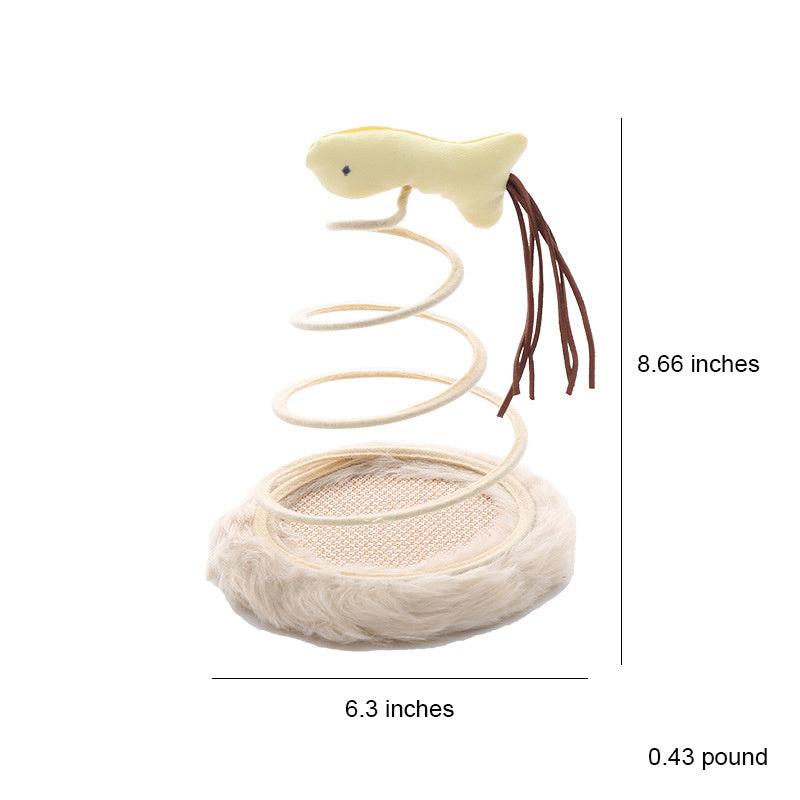 Indoor Cat Plush Toy With Spring Plate and Ball Teaser
