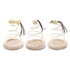 Indoor Cat Plush Toy With Spring Plate and Ball Teaser