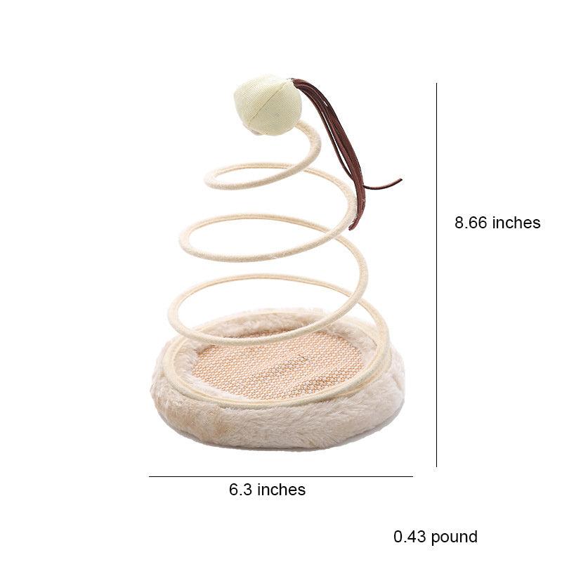 Indoor Cat Plush Toy With Spring Plate and Ball Teaser