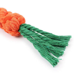 Bite-Resistant Dog Chew Toys for Small Dogs - Carrot Cotton Rope