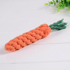 Bite-Resistant Dog Chew Toys for Small Dogs - Carrot Cotton Rope