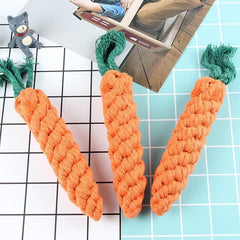 Bite-Resistant Dog Chew Toys for Small Dogs - Carrot Cotton Rope