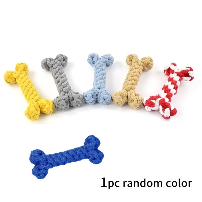 1pc Pet Random Bone Knot Chew Toy Interactive Toy For Dogs