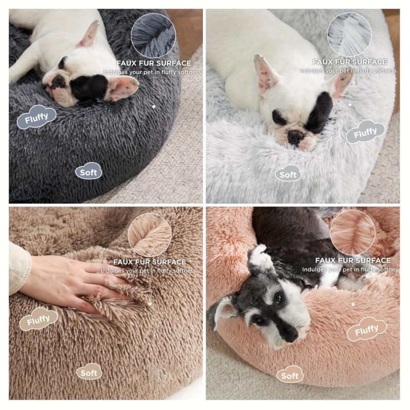 Calming Dog Bed Anti-Anxiety Machine Washable Waterproof Cozy Pet Round Bed