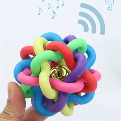 Non Toxic Rainbow Rubber Ball with Bell for Dogs
