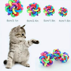 Non Toxic Rainbow Rubber Ball with Bell for Dogs