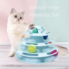 Cat Four Layer Turntable Toy Educational Play Track Tower Cat Teaser Toy