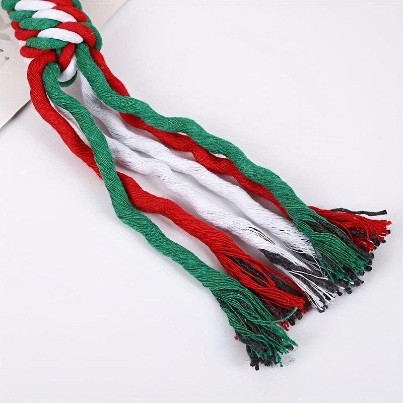 Christmas Teeth Cleaning Rope Knot Pet Toy Dog Chew Durable Toy