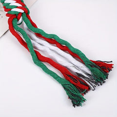 Christmas Teeth Cleaning Rope Knot Pet Toy Dog Chew Durable Toy