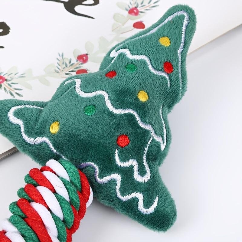 Christmas Teeth Cleaning Rope Knot Pet Toy Dog Chew Durable Toy
