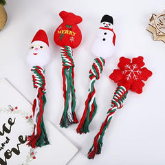 Christmas Teeth Cleaning Rope Knot Pet Toy Dog Chew Durable Toy