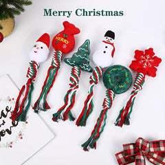 Christmas Teeth Cleaning Rope Knot Pet Toy Dog Chew Durable Toy