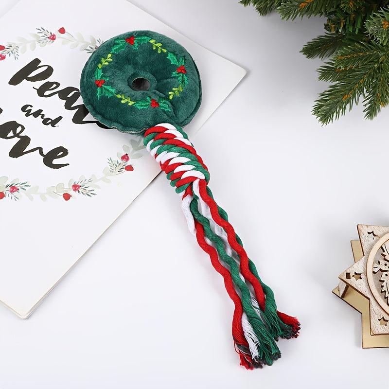 Christmas Teeth Cleaning Rope Knot Pet Toy Dog Chew Durable Toy