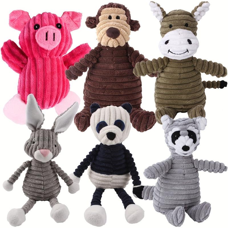 Durable Squeaky Plush Toy for Dogs, Teeth Grinding Chew Toy