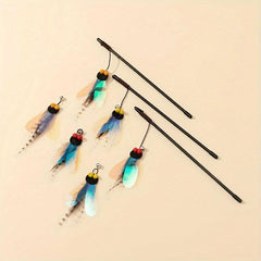 Durable Cat Teaser Stick with Flying Insect Toy