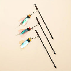 Durable Cat Teaser Stick with Flying Insect Toy