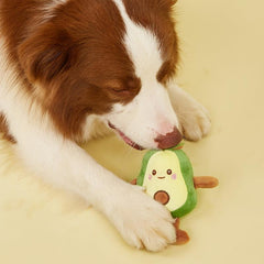 Interactive Avocado Plush Dog Toy for Chew and Play