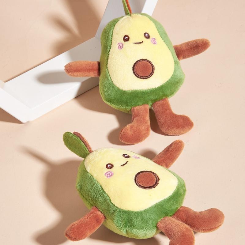 Interactive Avocado Plush Dog Toy for Chew and Play